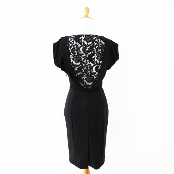 NEW & Authentic Burberry London Lace Back Blouson Classic Black Dress, Size US 2 - Picture 5 of 16